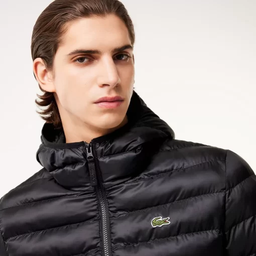 Lacoste Jacken & Mäntel>Herren Steppjacke Mit Kapuze Schwarz 031