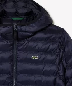 Lacoste Jacken & Mäntel>Herren Steppjacke Mit Kapuze Navy Blau Hde