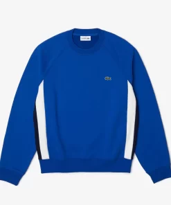 Lacoste Sweatshirts>Herren Sweatshirt Aus Aufgerautem Fleece Mit Colourblock Blau / Navy Blau / Weis Cjl