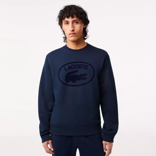 Lacoste Sweatshirts>Herren Sweatshirt Aus Bio-Baumwolle Navy Blau / Weis Hhw