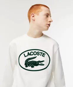 Lacoste Sweatshirts>Herren Sweatshirt Aus Bio-Baumwolle Weis / Grun X0N