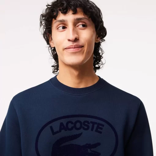 Lacoste Sweatshirts>Herren Sweatshirt Aus Bio-Baumwolle Navy Blau / Weis Hhw