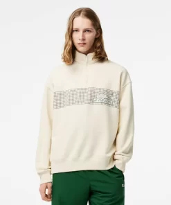 Lacoste Sweatshirts>Herren Sweatshirt Aus Bio-Baumwolle Mit Reisverschlusskragen Creme Xfj