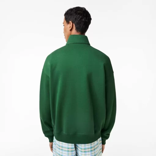 Lacoste Sweatshirts>Herren Sweatshirt Aus Bio-Baumwolle Mit Reisverschlusskragen Grun 132