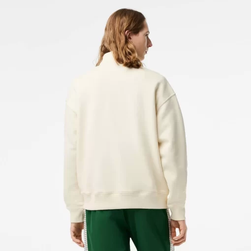 Lacoste Sweatshirts>Herren Sweatshirt Aus Bio-Baumwolle Mit Reisverschlusskragen Creme Xfj