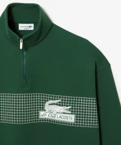 Lacoste Sweatshirts>Herren Sweatshirt Aus Bio-Baumwolle Mit Reisverschlusskragen Grun 132