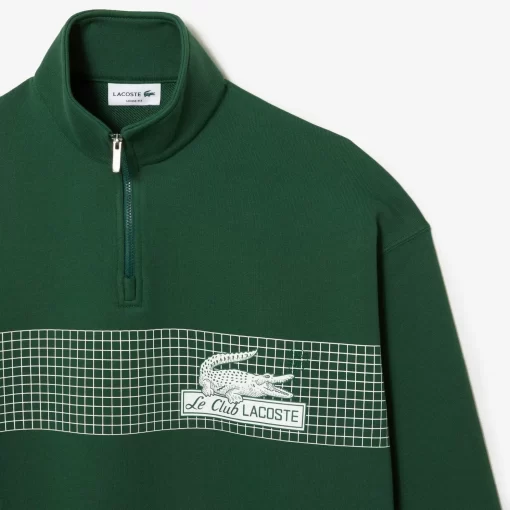 Lacoste Sweatshirts>Herren Sweatshirt Aus Bio-Baumwolle Mit Reisverschlusskragen Grun 132