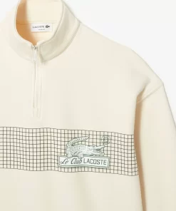 Lacoste Sweatshirts>Herren Sweatshirt Aus Bio-Baumwolle Mit Reisverschlusskragen Creme Xfj