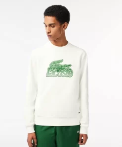 Lacoste Sweatshirts>Herren Sweatshirt Aus Fleece Mit Rundhals Weis 70V