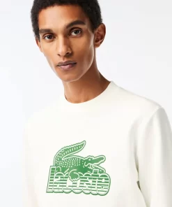 Lacoste Sweatshirts>Herren Sweatshirt Aus Fleece Mit Rundhals Weis 70V