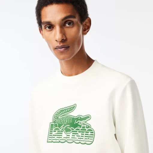 Lacoste Sweatshirts>Herren Sweatshirt Aus Fleece Mit Rundhals Weis 70V