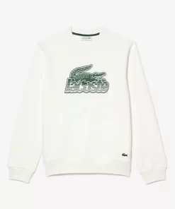 Lacoste Sweatshirts>Herren Sweatshirt Aus Fleece Mit Rundhals Weis 70V