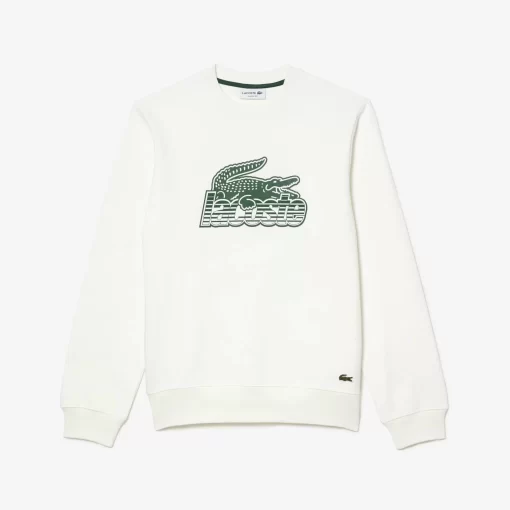 Lacoste Sweatshirts>Herren Sweatshirt Aus Fleece Mit Rundhals Weis 70V