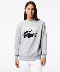 Lacoste Sweatshirts>Herren Sweatshirt Mit Krokodil-Aufdruck Heidekraut Grau Cca