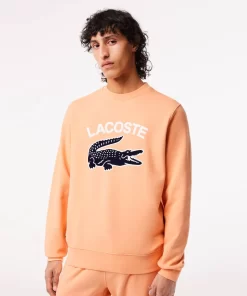 Lacoste Sweatshirts>Herren Sweatshirt Mit Krokodil-Aufdruck Hell Orange Heb