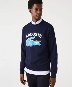 Lacoste Sweatshirts>Herren Sweatshirt Mit Krokodil-Aufdruck Navy Blau 166