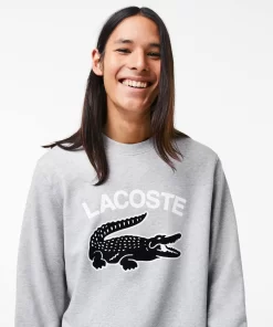 Lacoste Sweatshirts>Herren Sweatshirt Mit Krokodil-Aufdruck Heidekraut Grau Cca