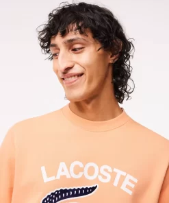 Lacoste Sweatshirts>Herren Sweatshirt Mit Krokodil-Aufdruck Hell Orange Heb