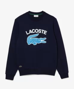 Lacoste Sweatshirts>Herren Sweatshirt Mit Krokodil-Aufdruck Navy Blau 166