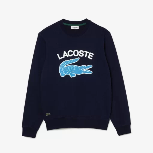 Lacoste Sweatshirts>Herren Sweatshirt Mit Krokodil-Aufdruck Navy Blau 166