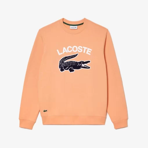 Lacoste Sweatshirts>Herren Sweatshirt Mit Krokodil-Aufdruck Hell Orange Heb