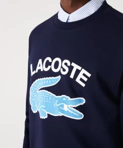 Lacoste Sweatshirts>Herren Sweatshirt Mit Krokodil-Aufdruck Navy Blau 166