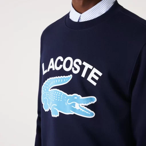 Lacoste Sweatshirts>Herren Sweatshirt Mit Krokodil-Aufdruck Navy Blau 166