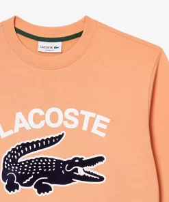 Lacoste Sweatshirts>Herren Sweatshirt Mit Krokodil-Aufdruck Hell Orange Heb