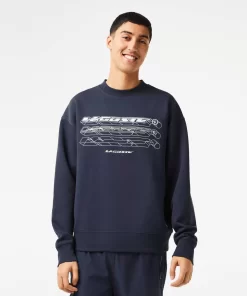 Lacoste Sweatshirts>Herren Sweatshirt Mit Logo Im Lockeren Schnitt Blau Kxe