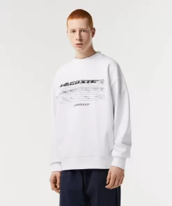 Lacoste Sweatshirts>Herren Sweatshirt Mit Logo Im Lockeren Schnitt Weis 001