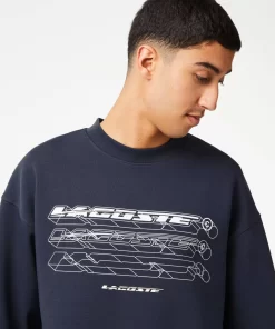 Lacoste Sweatshirts>Herren Sweatshirt Mit Logo Im Lockeren Schnitt Blau Kxe