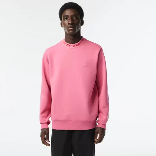 Lacoste Sweatshirts>Herren Sweatshirt Mit Logo-Kragen Zweiseitig Reseda Rosa 2R3