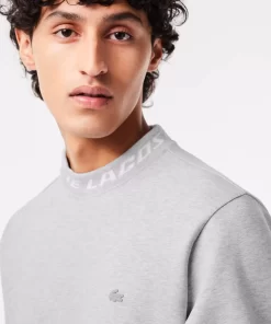 Lacoste Sweatshirts>Herren Sweatshirt Mit Logo-Kragen Zweiseitig Heidekraut Grau Cca