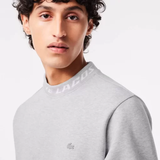 Lacoste Sweatshirts>Herren Sweatshirt Mit Logo-Kragen Zweiseitig Heidekraut Grau Cca