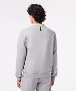 Lacoste Sweatshirts>Herren Sweatshirt Mit Logo-Kragen Zweiseitig Heidekraut Grau Cca