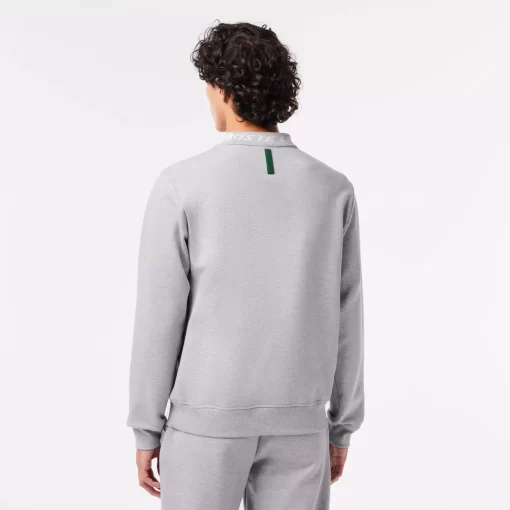 Lacoste Sweatshirts>Herren Sweatshirt Mit Logo-Kragen Zweiseitig Heidekraut Grau Cca