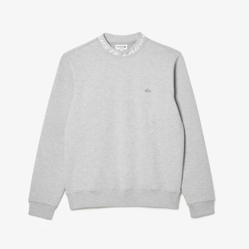 Lacoste Sweatshirts>Herren Sweatshirt Mit Logo-Kragen Zweiseitig Heidekraut Grau Cca