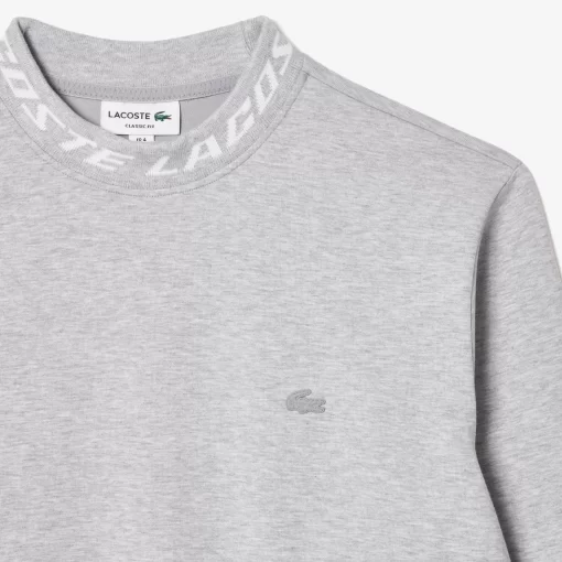 Lacoste Sweatshirts>Herren Sweatshirt Mit Logo-Kragen Zweiseitig Heidekraut Grau Cca