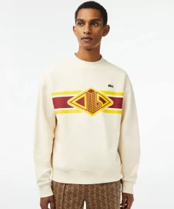 Lacoste Sweatshirts>Herren Sweatshirt Mit Rundhals Und Aufdruck Creme Xfj