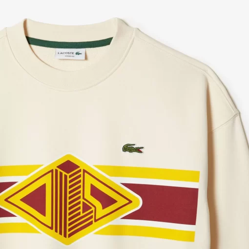 Lacoste Sweatshirts>Herren Sweatshirt Mit Rundhals Und Aufdruck Creme Xfj