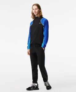 Lacoste Tennis>Herren Tennis Jogger-Set Schwarz / Blau / Gelb Ayf