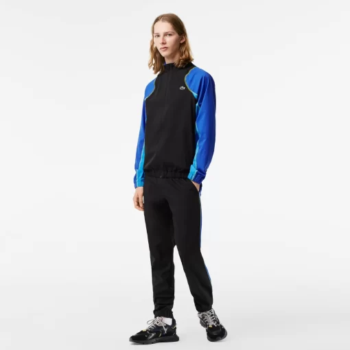 Lacoste Tennis>Herren Tennis Jogger-Set Schwarz / Blau / Gelb Ayf