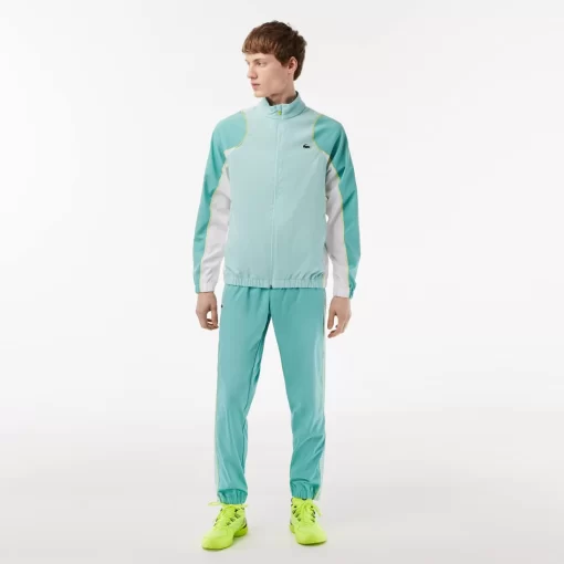 Lacoste Tennis>Herren Tennis Jogger-Set Hellgrun / Grun / Weis / Gelb Xia