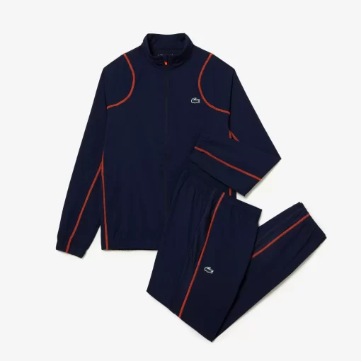 Lacoste Tennis>Herren Tennis Jogger-Set Navy Blau / Orange Xig