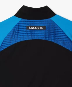 Lacoste Tennis>Herren Tennis Jogger-Set Schwarz / Blau / Gelb Ayf