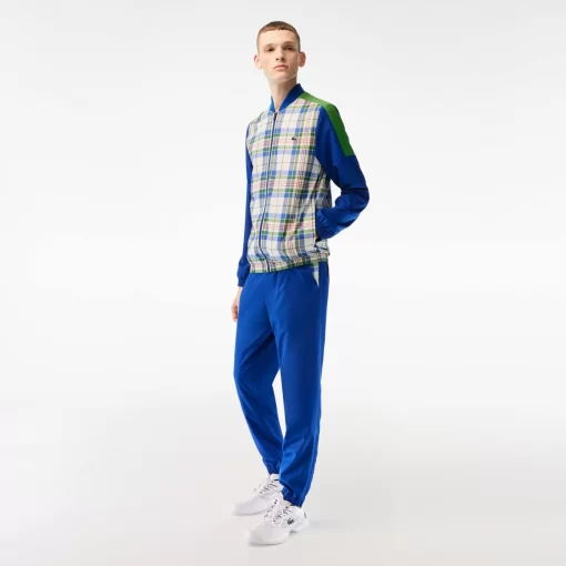 Lacoste Tennis>Herren Tennis Jogger-Set Mit Karomuster Weis / Grun / Blau Uif