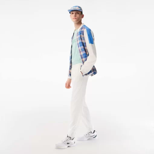 Lacoste Tennis>Herren Tennis Jogger-Set Mit Karomuster Weis / Blau / Weis Uik