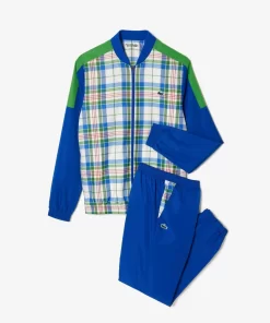 Lacoste Tennis>Herren Tennis Jogger-Set Mit Karomuster Weis / Grun / Blau Uif