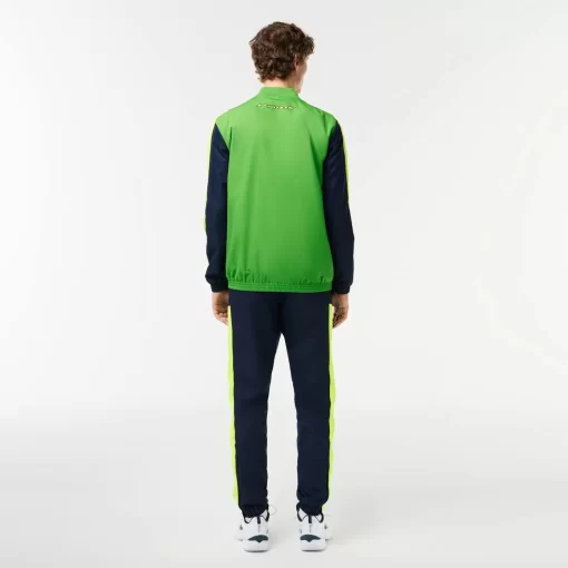 Lacoste Tennis>Herren Tennis Jogger-Set Mit Rundhals Grun / Gelb / Navy Blau Vic