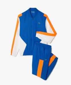 Lacoste Tennis>Herren Tennis Jogger-Set Mit Rundhals Blau / Orange / Weis Via